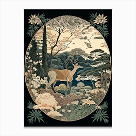 Nara Park 1, Japan Vintage Botanical Canvas Print