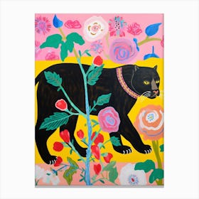 Maximalist Animal Painting Panther 7 Canvas Print