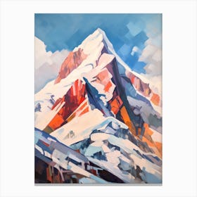 Zugspitze Germany 3 Mountain Painting Canvas Print