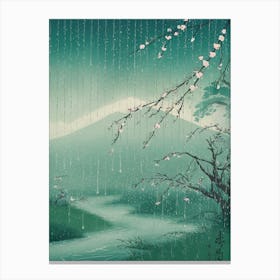 Cherry Blossoms In The Rain 1 Canvas Print