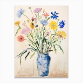 Flower Painting Fauvist Style Cornflower 1 Canvas Print