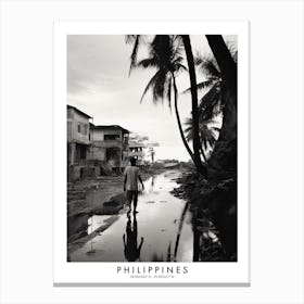 Poster Of Philippines, Black And White Analogue Photograph 1 Canvas Print