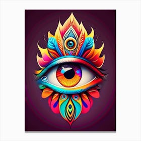 Psychedelic Eye, Symbol, Third Eye Tattoo 2 Canvas Print