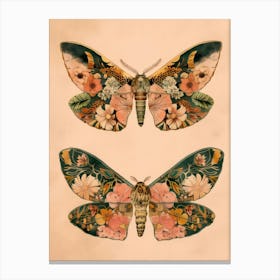 Luminous Butterflies William Morris Style 4 Canvas Print