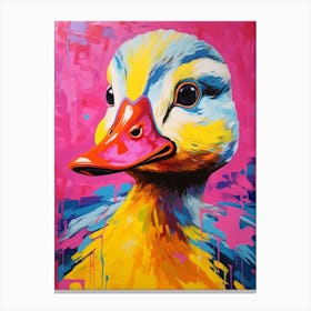 Duckling Pop Art 4 Canvas Print