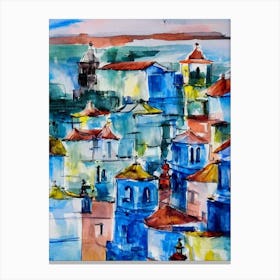 Port Of Cartagena Colombia Abstract Block 1 harbour Canvas Print