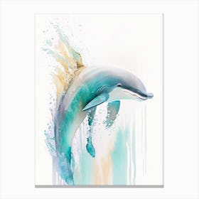 Irrawaddy Dolphin Storybook Watercolour  (4) Canvas Print