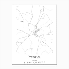 Prenzlau,Germany Minimalist Map Canvas Print