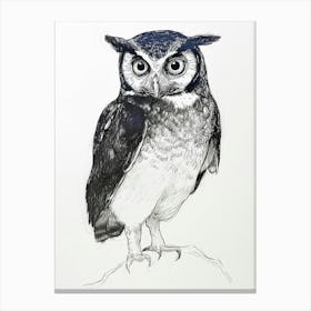 Spectacled Owl Drawing 3 Canvas Print