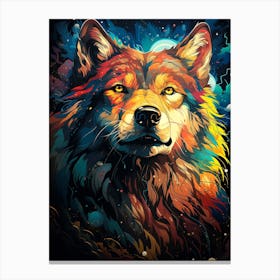 Colorful Wolf Canvas Print