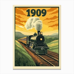 Aihrgdesign A Vintage Travel Poster Of A Powerful Steam Locom 4d27eddd F662 4547 Bc51 5f25e9b178dd 2 Canvas Print