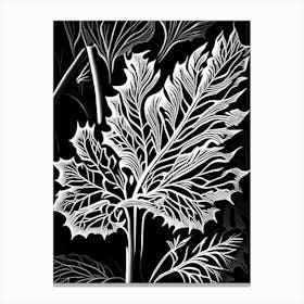 Angelica Leaf Linocut Canvas Print
