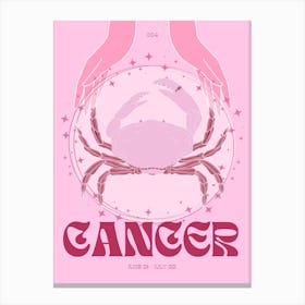 Pink Zodiac Cancer Canvas Print