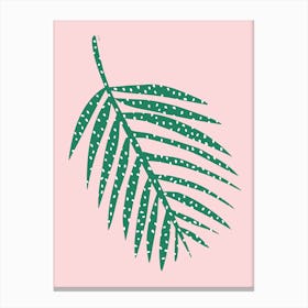 Polka Dot Leaf in Pink Canvas Print