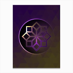Geometric Neon Glyph on Jewel Tone Triangle Pattern 269 Canvas Print