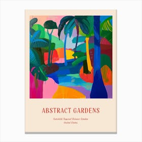 Colourful Gardens Fairchild Tropical Botanic Garden Usa 3 Red Poster Canvas Print