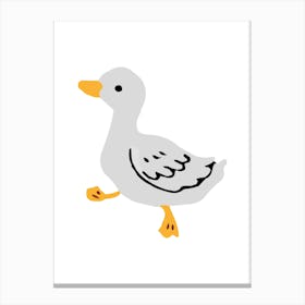 Duck Playful Illustration Canvas Print