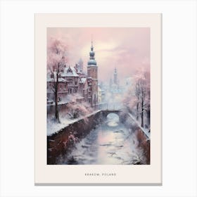 Dreamy Winter Painting Poster Krakow Poland 2 Canvas Print