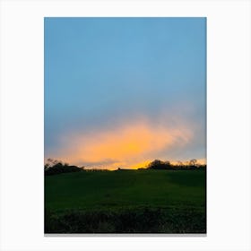 Sunset Over A Field 1 Canvas Print