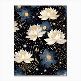 Lotus Flower Seamless Pattern Canvas Print