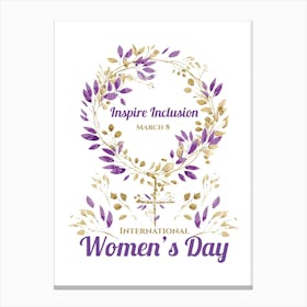 Floral Female Sign Women's Day Canvas Print
