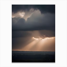 Stormy Sky With Sunbeams Canvas Print