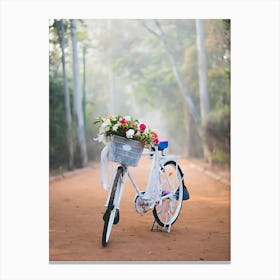 Bicycle With Flowers Canvas Print