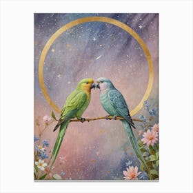 Two Parrots In Love Canvas Print