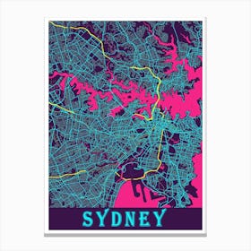 Sydney Map Poster 1 Canvas Print