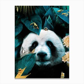 Panda In The Jungle Canvas Print