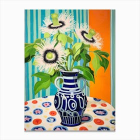 Flowers In A Vase Still Life Painting Passionflower 3 Canvas Print