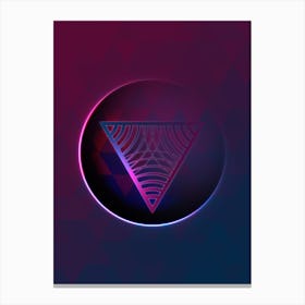 Geometric Neon Glyph on Jewel Tone Triangle Pattern 471 Canvas Print