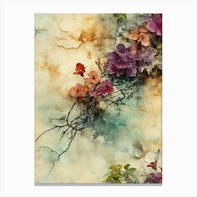 Flowers On The Wall Canvas Print