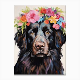 Newfoundland Portrait With A Flower Crown, Matisse Painting Style 3 Canvas Print