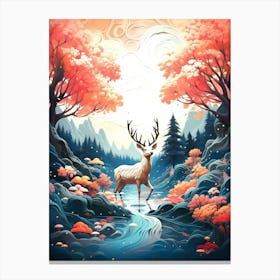 Deer In The Forest 2 Canvas Print