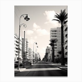 Tel Aviv, Israel, Photography In Black And White 3 Canvas Print