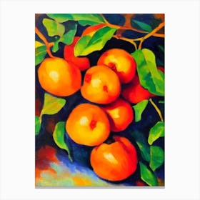 Persimmon 2 Fruit Vibrant Matisse Inspired Painting Fruit Canvas Print