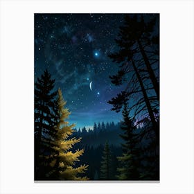 Leonardo Lightning Xl A Dreamy Nighttime Forest Scene With A D 3 Stampe su tela