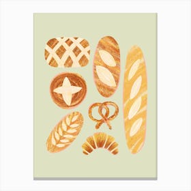 Multiple kinds of bread Canvas Print