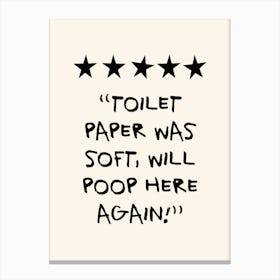 Funny Bathroom Rating Canvas Print