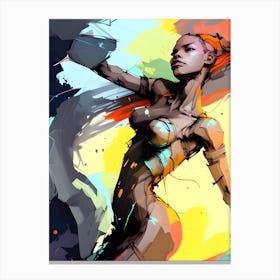 Abstract Ballerina Painting Canvas Print