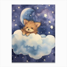 Baby Wolf 1 Sleeping In The Clouds Canvas Print