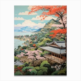 Amanohashidate In Kyoto, Ukiyo E Drawing 8 Canvas Print