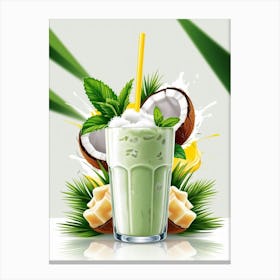 Green Coconut Smoothie Canvas Print