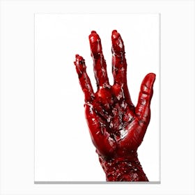 Creepy Textured Bloody Handprint Detailed With High Contrast Shadows Implying A Three Dimensional (5) Canvas Print