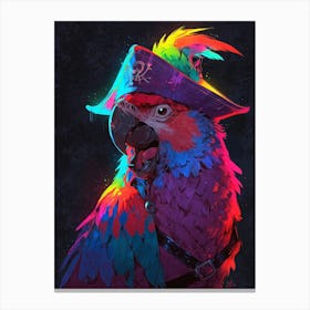 A Parrot With A Pirate Hat Squawking Canvas Print