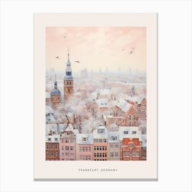 Dreamy Winter Painting Poster Frankfurt Germany 2 Canvas Print
