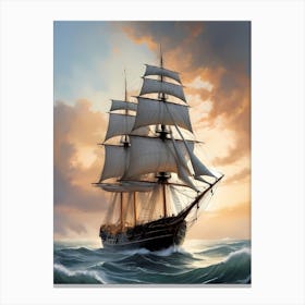 Sailing Ship Painting (26) Canvas Print