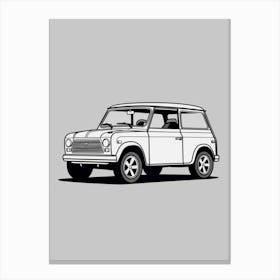 Mini Cooper Line Drawing 4 Canvas Print