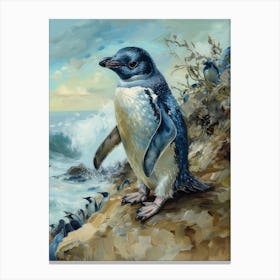 Adlie Penguin Oamaru Blue Penguin Colony Oil Painting 2 Canvas Print